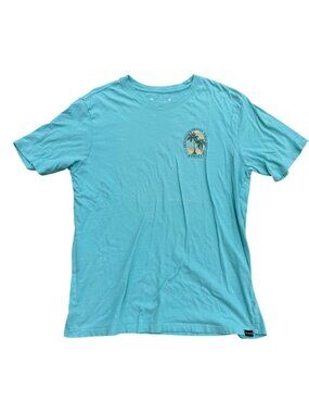 Hurley Mens Graphic T-Shirt Blue Large 100% Cotton Everyday Washed Palm Trees